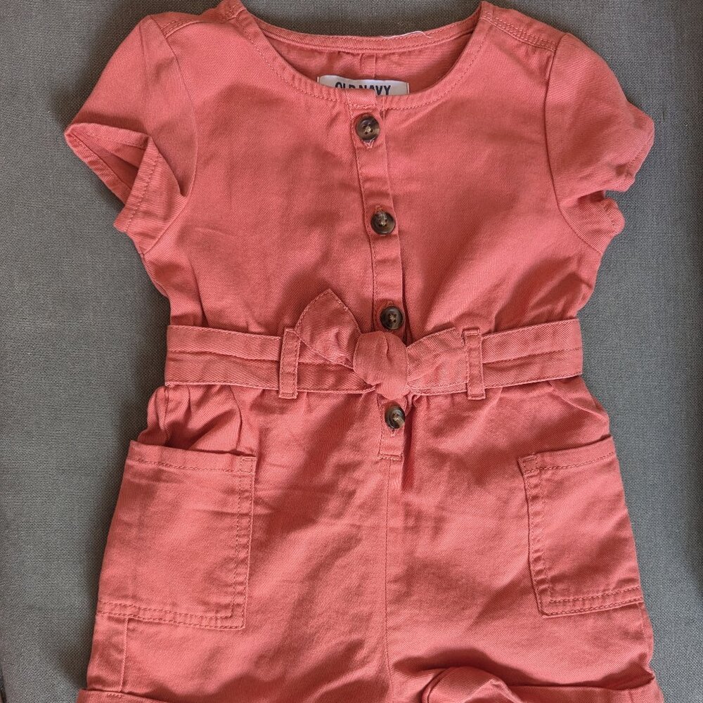 Toddler Girl Belted Romper Shorts